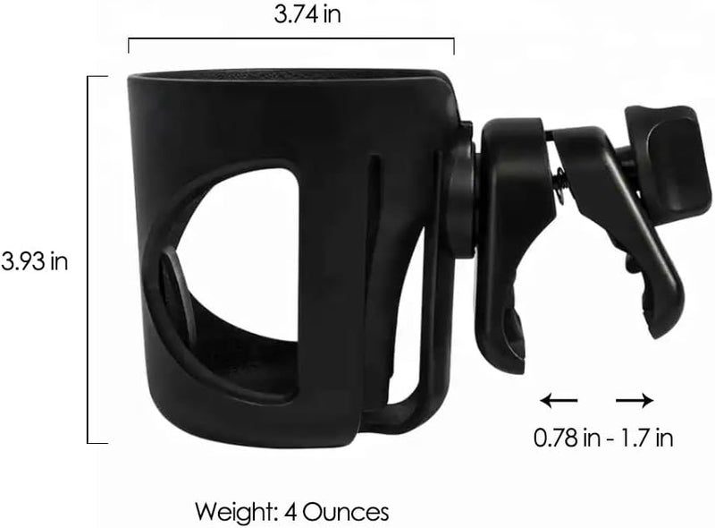 Digital Nc New Cup Holder Fits Most Rollators, Medline, etc. (Maximum Handle Width 1.7”) Strong Secure Fit. 360 Degrees Rotatable. Anti-Shake (Black) - Image 4